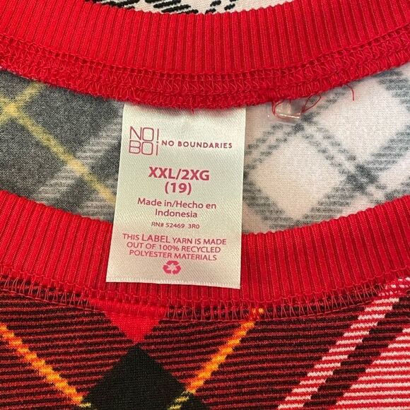 NWOT size XXL (19) red plaid long sweatshirt - Picture 3 of 3